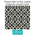 Pillow Perfect Trellis Indoor/Outdoor Tufted Wicker Chair Pad With Ties, 2 Count, 18.5 x 19, Black New Geo - color: Black New Geo