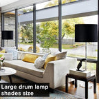 GO&SO Black Velvet Lamp Shades Set of 1 Large Drum Lampshades -16" Top x 16" Bottom x 10" High(Spider) Traditional Fabric Lamp Shade for Table Lamps - Replacement Lampshade - Assembly Required - color: Black-Velvet, size: 16*16*10 inch-1 Pack