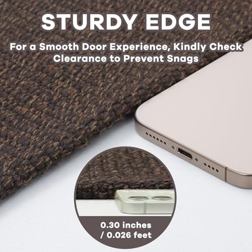 EARTHALL Small Area Rug 2x3 Ft Washable Rugs for Entryway Non Slip Braided Throw Rugs Door Mat Indoor Outdoor Entrance Cotton Woven Carpet for Kitchen Foyer Front Door, Brown/Coffee - color: Brown/Coffee, size: 2' x 3' (Rectangular)