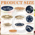 Xuhal 8 Pcs Boho Wall Basket Decor Decorative Bulrush Woven Basket Wall Decor Rustic Farmhouse Hanging Baskets for Kitchen Rustic Home Summer Decorations - style: Modern