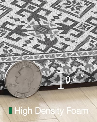 LUMI Anti-Fatigue Kitchen Floor Mats Set of 2,Cushioned Comfort Standing Rug Waterproof 2PCS, Non-Slip Ergonomic Foam Runner for Sink, Laundry, Office & Home,17x29+17x59, - color: Gray and White, size: 59"L x 17"W x 0.4"Th + 30"L x 17"W x 0.4"Th