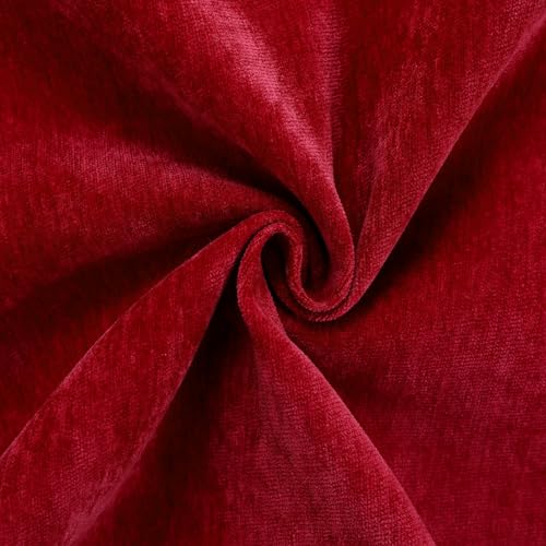 Jeneoo Bright Red Chenille Lumbar Throw Pillow Covers Set of 2, Soft & Comfy Decorative Cushion Cases for Couch/Sofa/Bed, 12x20 Inches - color: Bright Red, size: 20" x 12" (Pack of 2)