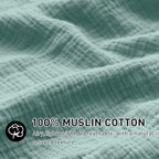 EMME Muslin Cotton Duvet Cover Set Teal Twin Size Linen Like Soft Breathable Lightweight Summer Comforter Cover Set with Zipper Closure (Teal, Twin, 68"x90") - color: 03 - Teal, size: Twin(68"×90")