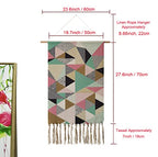 Cotton Wall Tapestry Hanging Decor, 20x34 Large Macrame Woven Boho Chic Bohemian Abstract Geometric Printed Tapestries Decor Gift for Apartment Dorm Kids Livingroom Bedroom Door Entrance Home Office