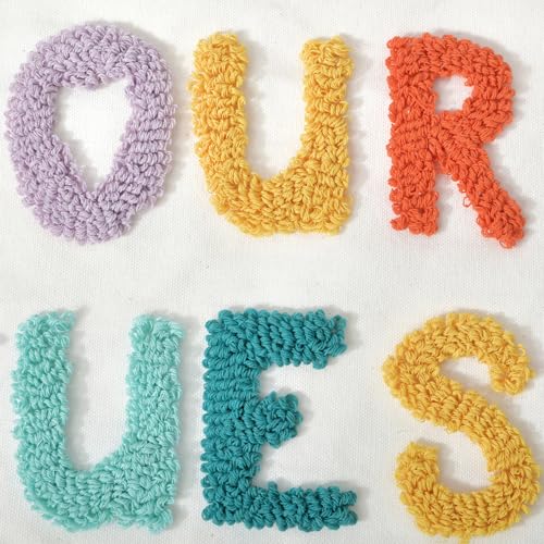 "Be Our Guest Boho Pillow Covers 18X18 Inch Decorative Words Tufted Throw Pillow Covers Farmhouse Pillow Case for Couch Sofa Bed Living Room Bedroom, Teal/Yellow/Lilac - color: Be Our Guest, size: 18" x 18" (Pack of 1)