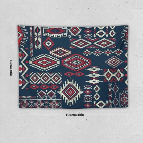 Bohemian Patchwork Aztec Tapestry, Native Tribal Ethnic Geometric Pattern Tapestries Home Decor for Living Room Bedroom Decoration 40in Wx30in H (102×76cm) - color: Bohemian Tapestry-11, size: 40in"Wx30in"H (102×76cm)