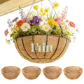 ANPHSIN 4Pcs 14inch Coconut Liners for Hanging Baskets Planters - Made of 100% Natural Coco Coir Fiber, Thick Breathable Round Liner for Outdoor Porch Garden Flower - size: 14in