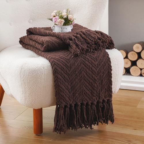 BATTILO HOME Dark Brown Throw Blanket for Couch, Super Soft Cozy Warm Chocolate Throw for Twin Bed, Living Room Chair Bed Sofa Home Decor, 60" x 80" - color: Dark Brown, size: 60"x80"