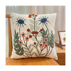 YIcabinet Pillow Covers Set of 2, Embroidered Leaves Pattern Throw Pillow Cover,Square Cotton Cushion,Pillow Case for Sofa Bedroom Couch,18"x18" - color: Leaves Pattern