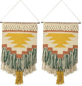 Primitives by Kathy Gypsy Hand Woven Wall Hanging, 14" x 25", Yellow/Green, 8541857714 (Pack of 2) - size: 25"L x 14"W (Pack of 2)