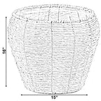 Vintiquewise Woven Round Flower Pot Planter Basket with Leak-Proof Plastic Lining - Large - size: Large