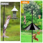 FEED GARDEN Bird Feeder Pole Squirrel Proof 92" Heavy Duty Shepherds Hook for Outdoor, Double Hooks with 19" Squirrel Baffle, 5-Prong Base Adjustable Bird Feeder Stand for Plants & Lanterns - size: 92 Inch Pole&Baffle