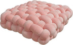 Knot Pillow Meditation Cushion Large Floor Cushions Sitting Funky Throw Pillows Chair Pillows Soft Pads Square Knotted Seat Cushions for Home Decoration Living Room Bedroom Sofa Couch Pink