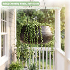 8 Inch Hanging Planters for Indoor Plants - Small Hanging Flower Pots with Drainage Holes Round Ceramics Hanging Plant Pots Black - color: Black