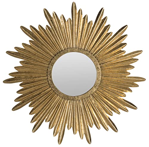 Safavieh Home Collection Josephine 33.5 x 33.5-inch Antique Gold Round Decorative Sunburst Mirror