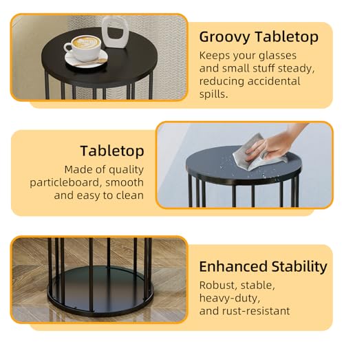 Plant Stand Indoor,small plant stool,Flower Pot Corner stand holder,Mid Century Heavy Duty Metal Tall Home Decor,Modern Round End Table,Small Rustic Display Stand for Living Room,Bedroom(Black,3 Packs) - color: all size black set 3
