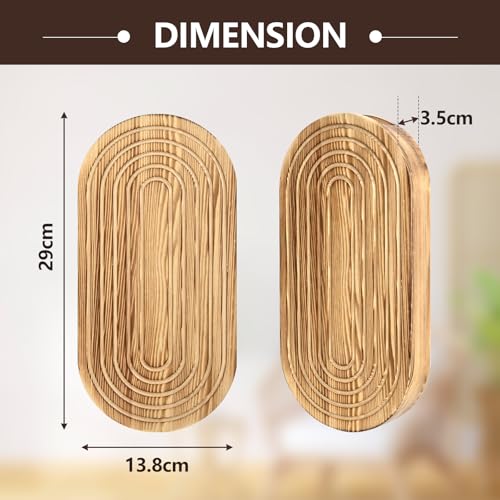2PCS Wood Wall Planter for Indoor Plants, Wooden Hanging Planter for Dried Flowers and Artificial Greenery Plants,Wood Pocket Vase for Living Room,Bedroom,Bathroom (Brown) - color: Brown