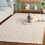 SAFAVIEH Area Rug 5x8 - Natural Fiber Collection - Natural & Silver, Handmade Jute & Wool, Ideal for Living Room, Bedroom, Dining Space (NFB225G) - color: Natural/Silver, size: 5' x 8' (Rectangular)