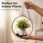 Hanging Planters for Indoor Plants, 2 Pack Metal Wall Ceiling Window Plant Hangers Kit with Trays and Chains for Succulents Pothos Herbs Balcony Patio Living Room - style: hanging planter tray
