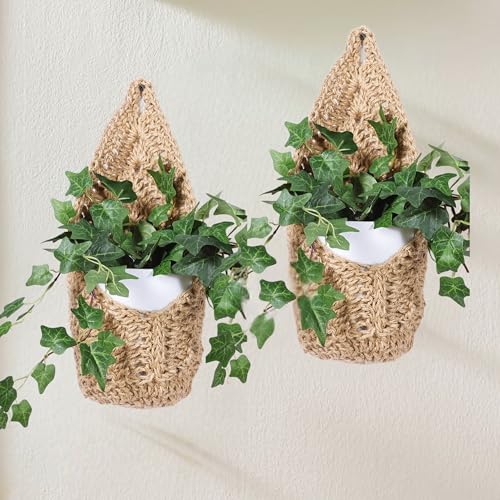 2 Pack 6-inch Hanging Planters for Indoor Plants, Macrame Wall Plant Hanger | Wall Plant Holder, Wall Planters for Indoor Plants (2 Pack, for up to 6 inch Pot) - size: Large