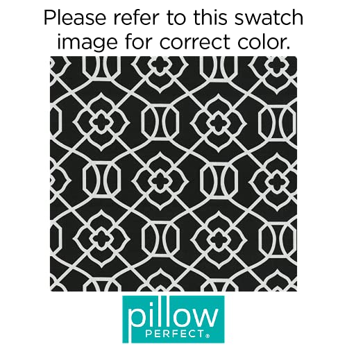 Pillow Perfect Trellis Indoor/Outdoor Tufted Wicker Chair Pad With Ties, 2 Count, 18.5 x 19, Black Kirkland Black - color: Black Kirkland Black