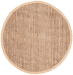 SAFAVIEH Natural Fiber Collection 5' Round Natural NF730C Handmade Farmhouse Premium Jute Area Rug - color: Natural, size: 5' (Round)