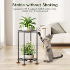 Plant Stand 2-Tier 10.2in Width 16.4in Tall Flower Pot Rack Small Plant Table Metal For Indoor Outdoor