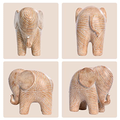 Elephant Statue, African Animal Decor, Wooden Elephant Gift for Women, Boho Decor for Living Room, Shelf, Office（1Pack, Big） - color: Big Wood Elephant
