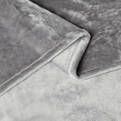Amazon Basics Soft Fleece Throw Blanket, Ultra-Soft Flannel Fleece Microfiber, Warm Cozy for Couch Sofa Bedroom, Fade-Resistant, 50 x 60 Inches, Gray - color: Dark Grey, size: 50 x 60 inches