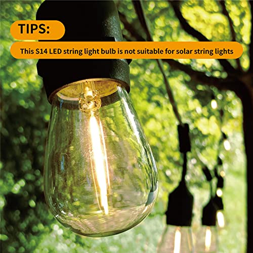Meconard 24 Pack LED S14 Replacement Light Bulbs, Shatterproof Outdoor 1 Watt to Replace 11Watts String Incandescent Bulb, E26 Regular Medium Screw Base, 2200K Warm White, Non-Dimmable - color: Warm White, size: 24 Count (Pack of 1)
