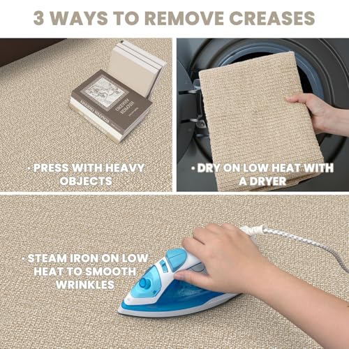 EARTHALL Washable Area Rug 4x6 Ft Non Slip Rugs for Entryway Braided Rubber Backed Bedroom Carpet Cotton Entry Rug Woven Floor Carpets for Bedroom Dining Room Living Room, Send/Beige - color: Sand/Beige, size: 4' x 6' (Rectangular)