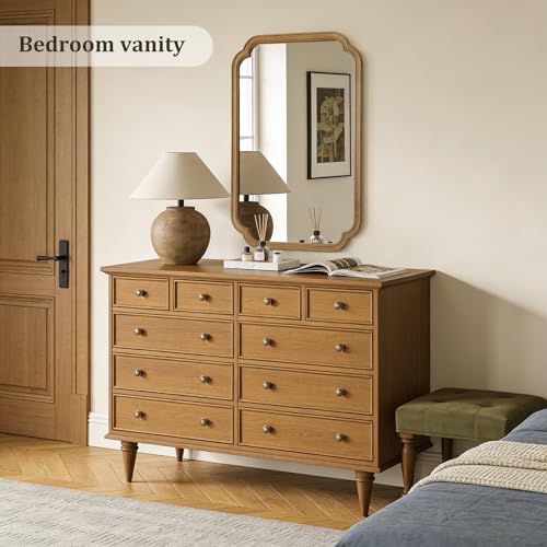 WallBeyond 24" x 36" Rounded Corner Arch Wall Mirror with Wood Frame for Entryway, Living Room or Bedroom Home Decor - Light Woodgrain 24" x 36" Natural Color - color: Natural a, size: 36"L x 24"W
