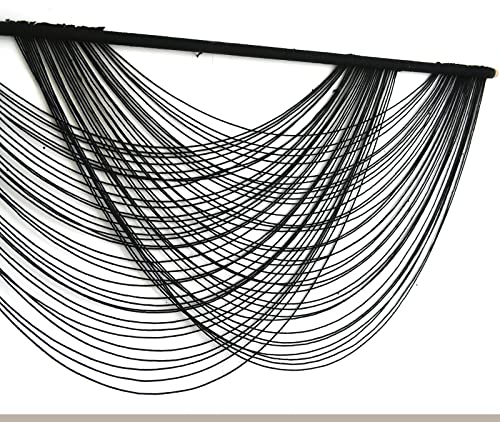 Flber Macrame Wall Hanging Black Boho Wall Decor Large Boho Yarn Tapestry Living Room Bedroom Home Wall Decor 57" W x27 L