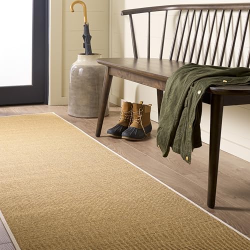 Martha Stewart SAFAVIEH x Collection Area Rug - 2'3" x 8' Runner, Natural & White, Sisal & Jute, Ideal for Living Room, Hallway, Foyer, Entryway, Bedroom (MSR9501H) - color: Natural/White, size: 2'3" x 8' (Runner)