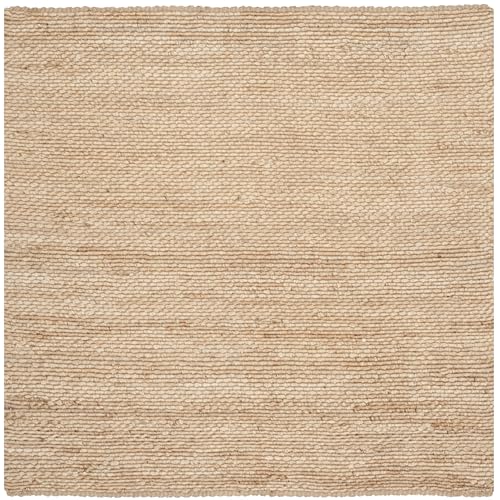 SAFAVIEH Natural Fiber Collection Area Rug - 6' Square, Natural, Handmade Jute, Ideal for High Traffic Areas in Living Room, Bedroom (NF459A) - size: 6' x 6' (Square)