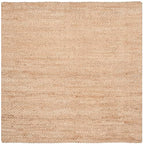 SAFAVIEH Natural Fiber Collection Area Rug - 6' Square, Natural, Handmade Jute, Ideal for High Traffic Areas in Living Room, Bedroom (NF459A) - size: 6' x 6' (Square)
