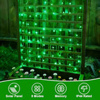 QITONG Green Solar Fairy Lights, 2 Pack Each 66ft 200 LED String Light Outdoor Waterproof, Silver Wire Christmas Twinkle Mini Lights with 8 Modes - color: Green