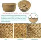 Seagrass Belly Basket, Set of 2 Woven Plant Pot Holder Handmade Home Decor for Storage Plants Picnic Grocery Large(12.6 x 11.02 inch) - size: L(Set of 2)