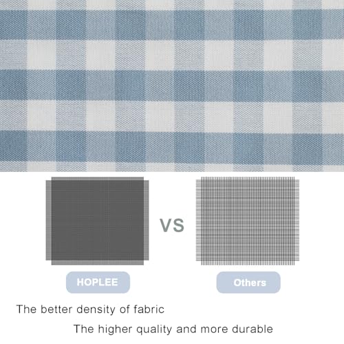 HOPLEE Light Blue Pillow Covers 18x18 Farmhouse Gingham Pillows Covers Blue and White Pillow Covers with Pom Pom for Home Decor 18x18 Inches Set of 2 - color: Blue Gingham Pom, size: 18" x 18" (Pack of 2)