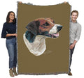 Pure Country Weavers English Foxhound Dog Woven Blanket Sand by Robert May - Gift Cotton Tapestry Throw - Made in The USA - 72" x 54" - color: Sand, size: 72" x 54"