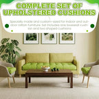Barydat 3 Pack Wicker Furniture Cushions Waterproof Outdoor/Indoor Tufted Wicker Chair Cushions 1 Loveseat and 2 U-Shape Rattan Chairs for Patio Furniture, Rattan Love Seat, Bench (Grass Green) - color: Grass Green