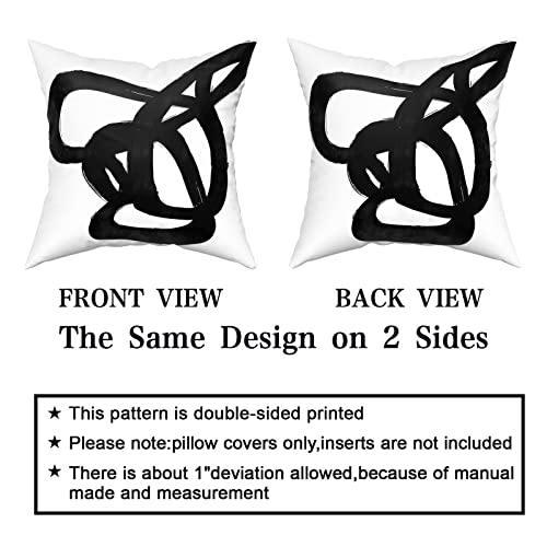 Black and White Throw Pillow Covers 22x22 Abstract Pillow Covers for Couch Modern Striped Cushion Covers Living Room Sofa Bedroom Decorative Pillows Cases Set of 4 - color: Blackwhite, size: 22" x 22" (Pack of 4)