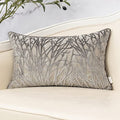Yangest Grey Throw Pillow Cover Velvet Cushion Cover Branches Rectangular Pillowcase for Sofa Couch Bedroom Living Room, 12x20 Inch - color: Grey, size: 20" x 12" (Pack of 1)