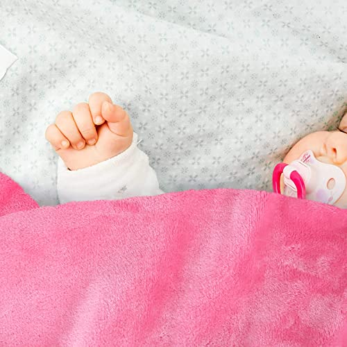 MACEVIA Throw Blanket Flannel Fleece Blankets for Couch, Fuzzy Cozy Lightweight Warm Comfort Super Soft Fluffy Plush Blankets for Bed Sofa 260GSM, Suitable for All Seasons (Pink,50x60inches) - color: Solid-pink, size: Flannel Fleece (50x60 IN)