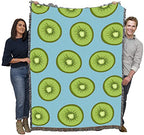Pure Country Weavers Kiwi Blanket - Garden Floral Gift Tapestry Throw Woven from Cotton - Made in The USA (72x54) - color: Kiwi