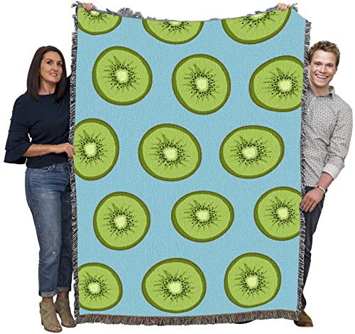 Pure Country Weavers Kiwi Blanket - Garden Floral Gift Tapestry Throw Woven from Cotton - Made in The USA (72x54) - color: Kiwi