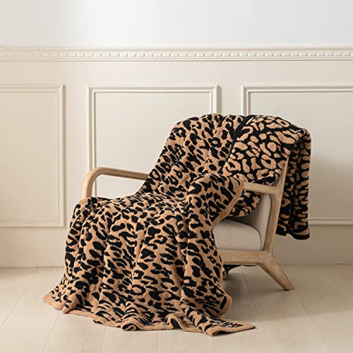 MH MYLUNE HOME Ultra Soft Leopard Throw Blanket (50x60 inches) Microfiber Blankets Plush Warm Reversible Cheetah Blanket Leopard Pattern Throw for Couch Bed Sofa - Brown, 50"x60" - color: Leopard Brown, size: 50"x60" - 550 GSM