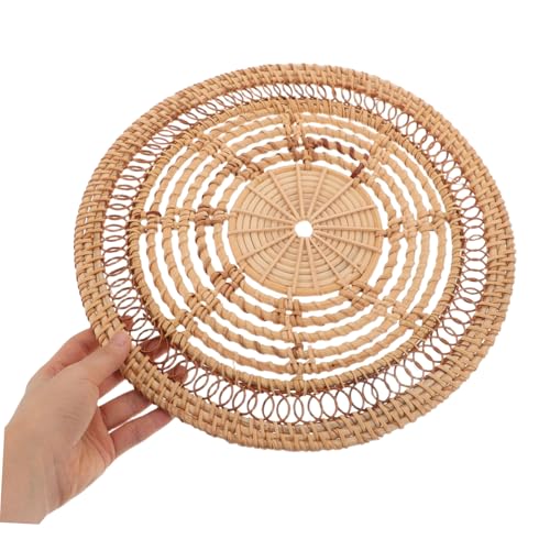 PRETYZOOM Handmade Nordic Woven Wall Basket Decor Bohemian Style Rustic Rattan Wall Art for Living Porch Kitchen for Home Interior