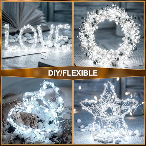 Solar String Lights 2 Pack Total 66FT 200LED Solar Fairy Lights Outdoor Waterproof 8 Lighting Modes Twinkle Lights for Patio, Garden Yard Party Wedding Tree Christmas Halloween Decoration, White - color: White
