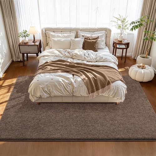 Pettop 4x6 Brown Area Rugs for Living Room Bedroom, Thickened Memory-Foam Throw Carpet, Modern Minimalist Super Soft Kids Boys Girls Rug, Non-Slip and Washable Carpets for Dorm Home Decor - color: Brown-white, size: 4' X 6' (Rectangular)
